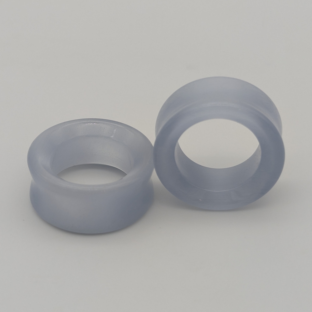 Pair of Double Flare Blue Iridescent Tunnels Plugs Gauges, Size 1" (25mm)